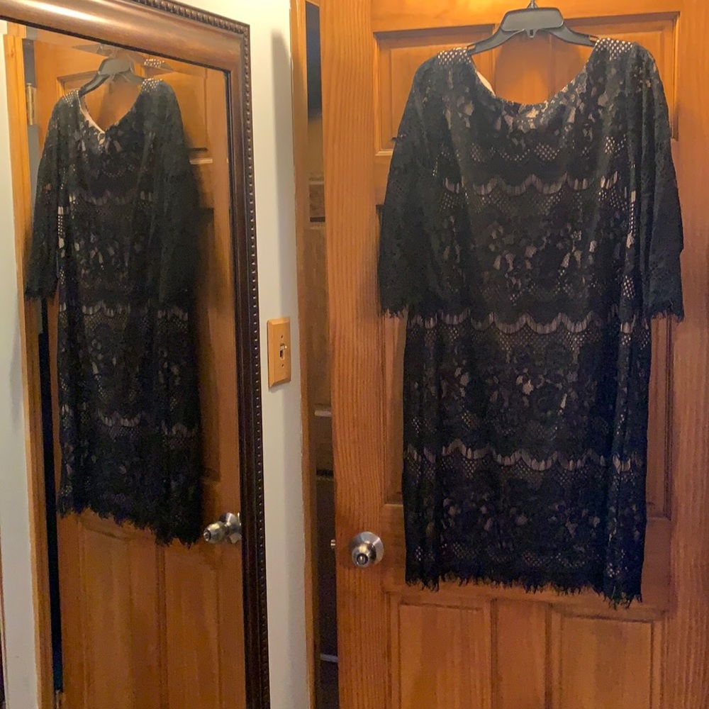NWT Jessica Howard black lace dress s 20w